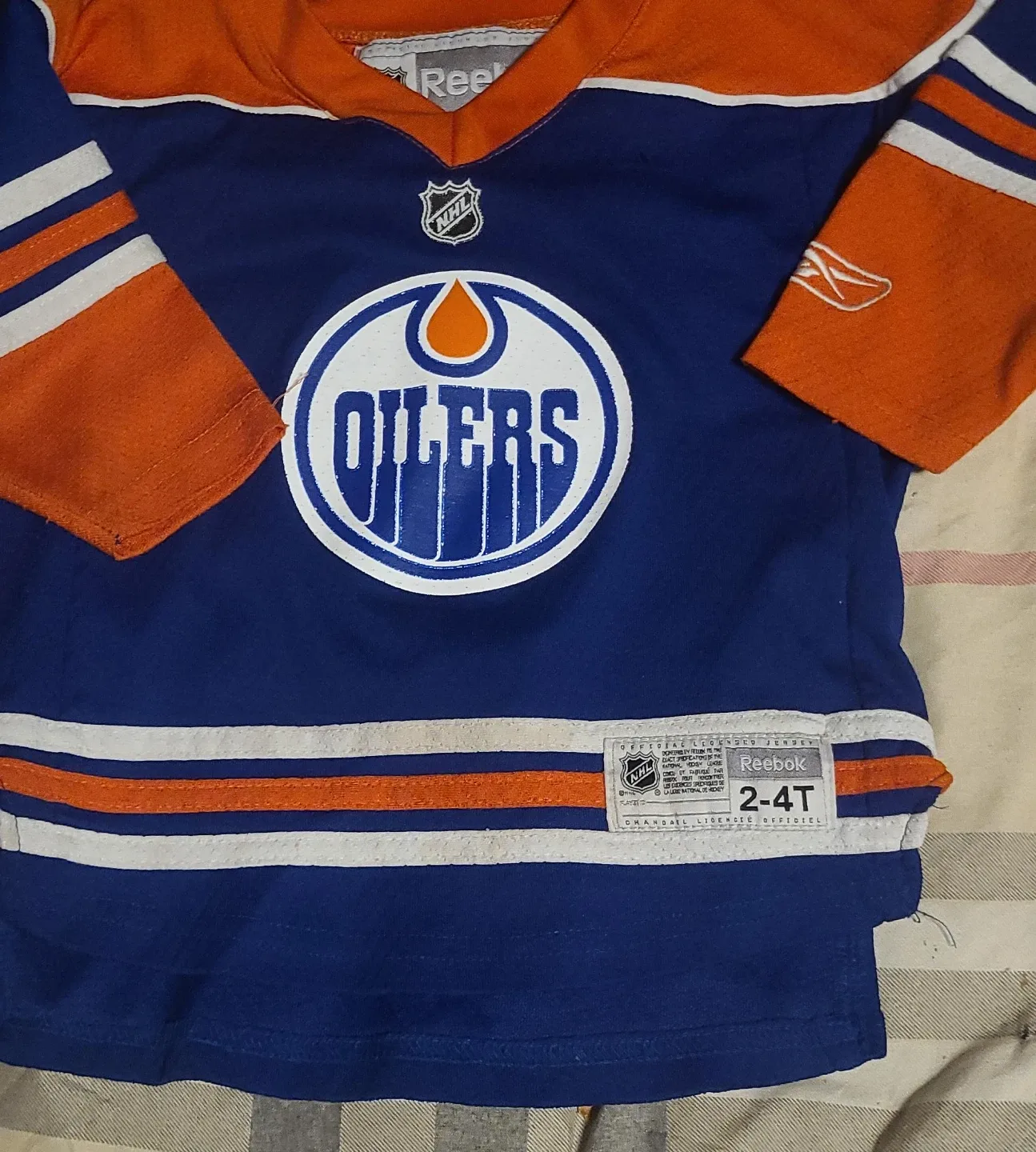 Reebok Edmonton Oilers Kids Jersey - Size 2-4T