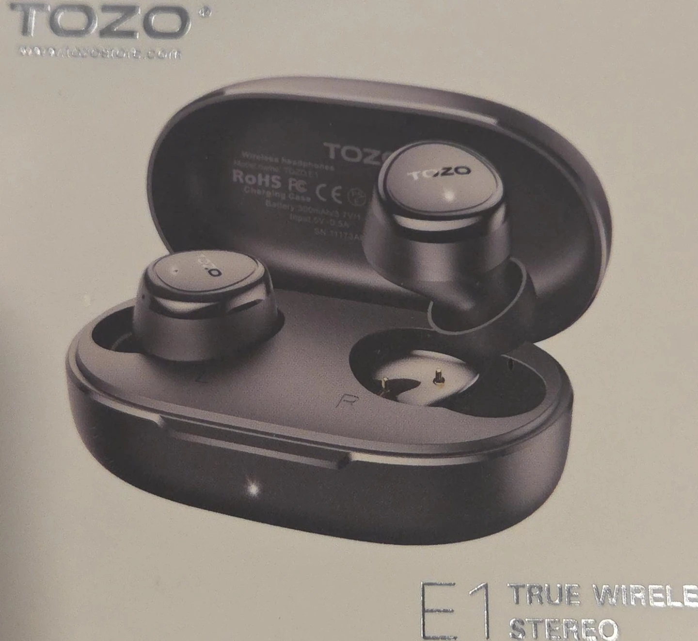 New TOZO E1 True Wireless Stereo Earbuds - Black