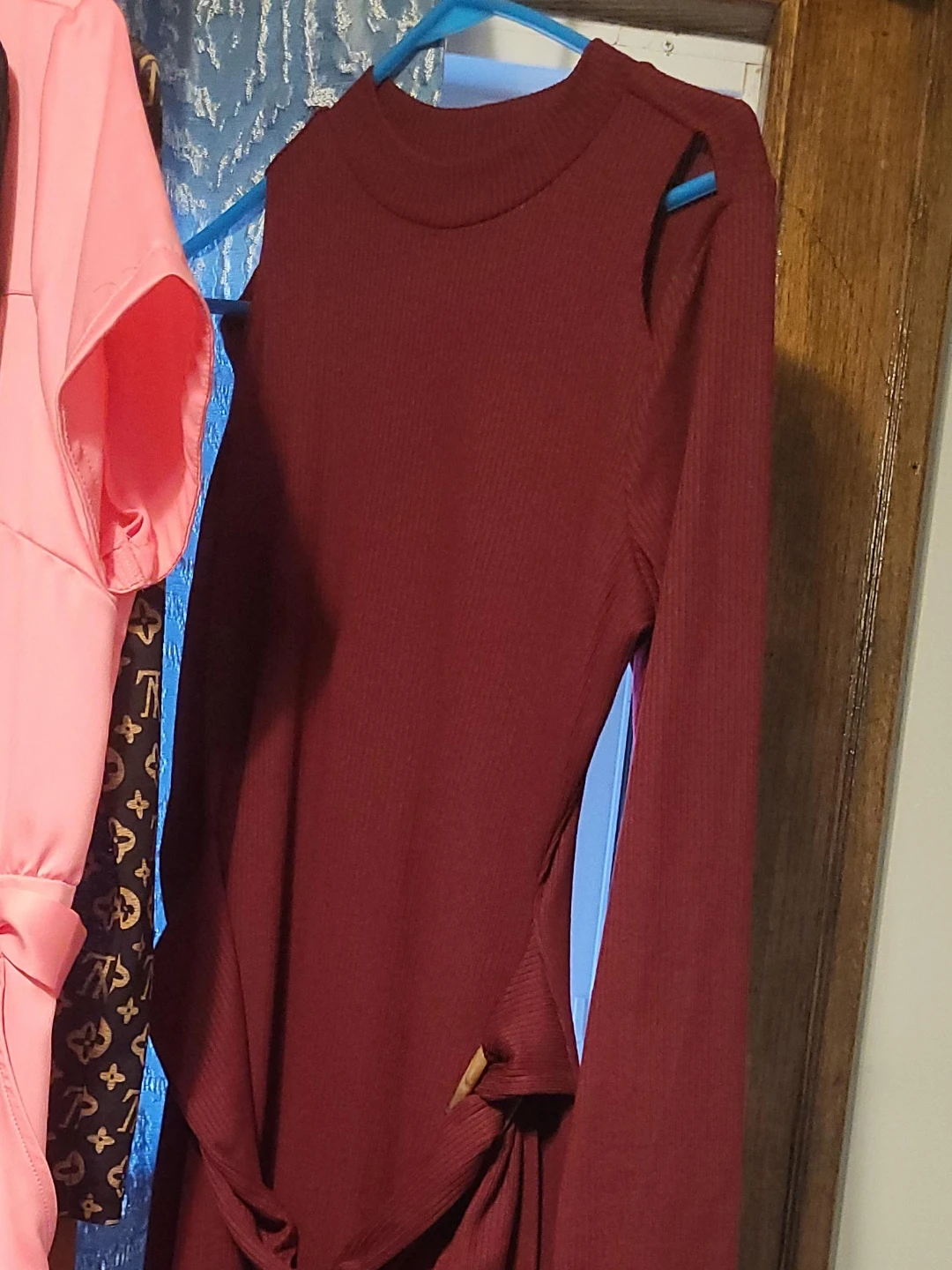 Burgundy Long Sleeve Dress