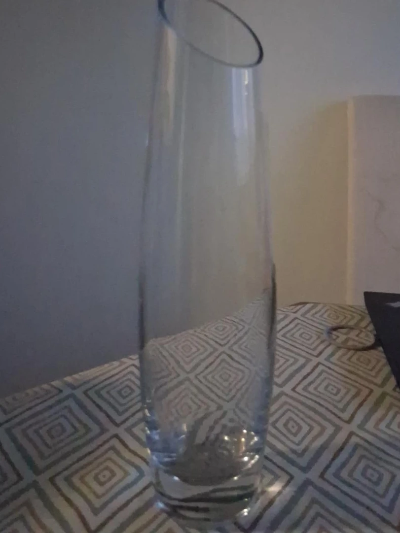 Clear Glass Angled Vase image indicator(1)