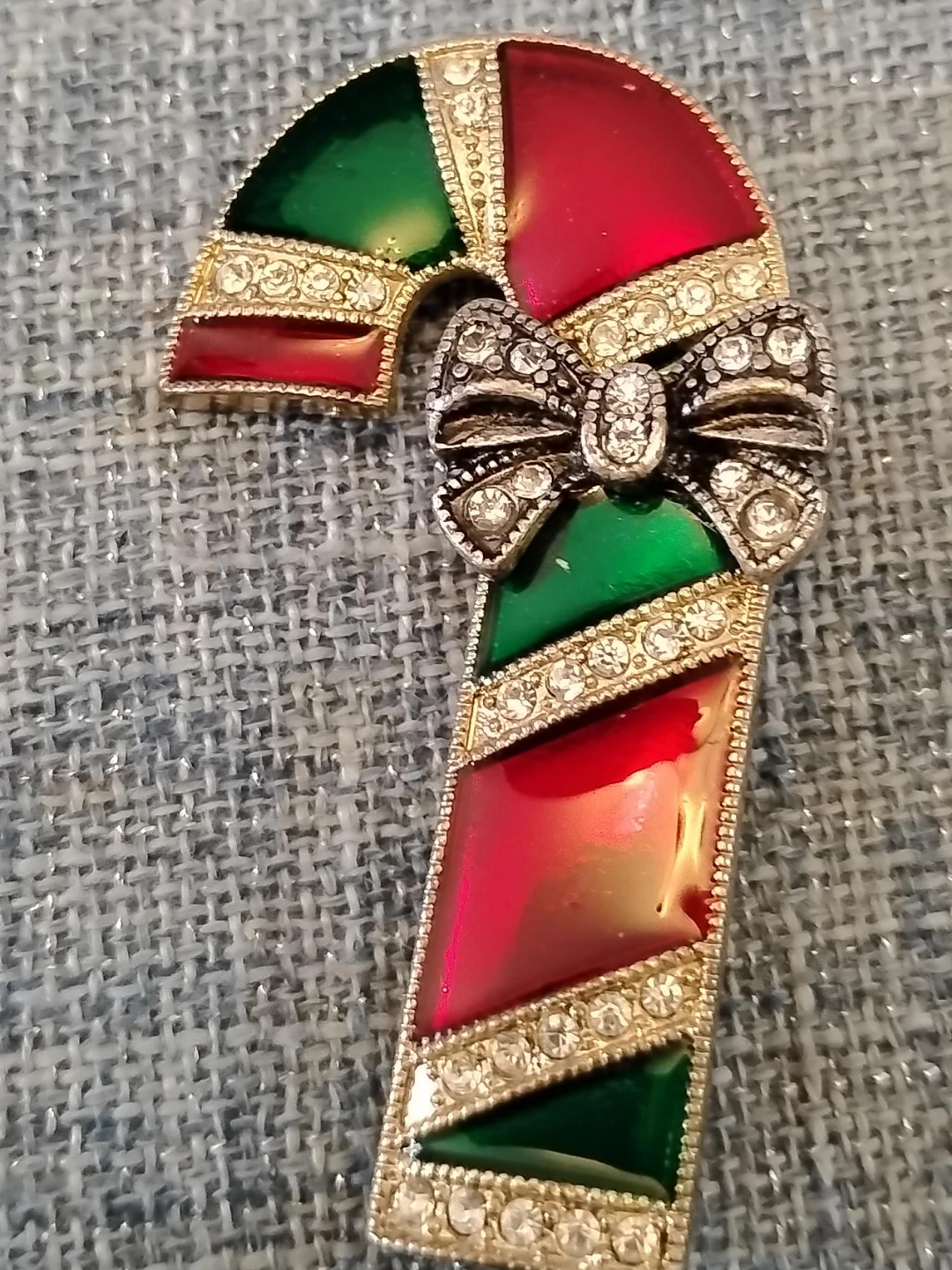 Candy Cane Christmas Pin Brooch