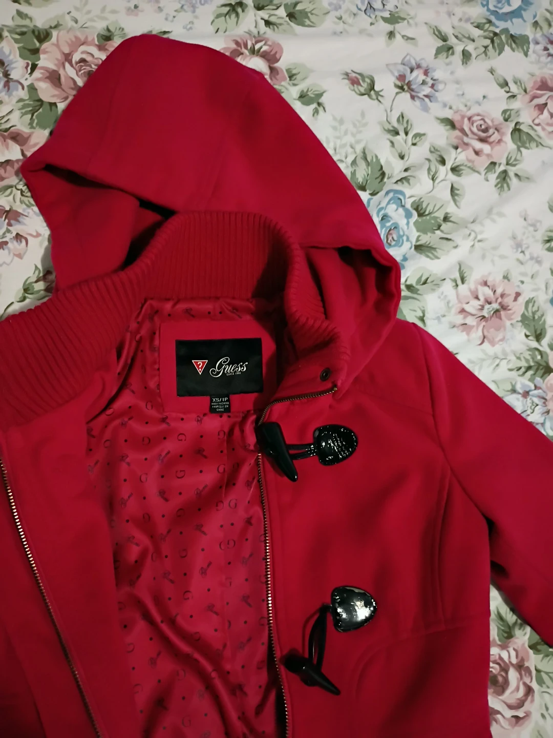 Guess Red Toggle Coat - Size XS