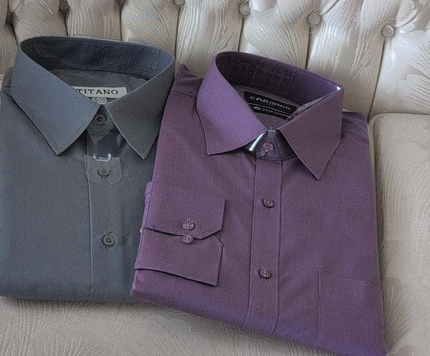 Titano & Cabargo XL Dress Shirts - Grey & Purple