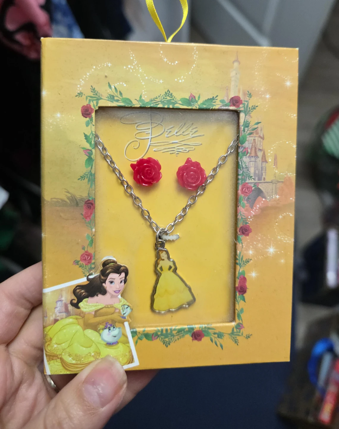 Disney Belle Necklace & Earring Set
