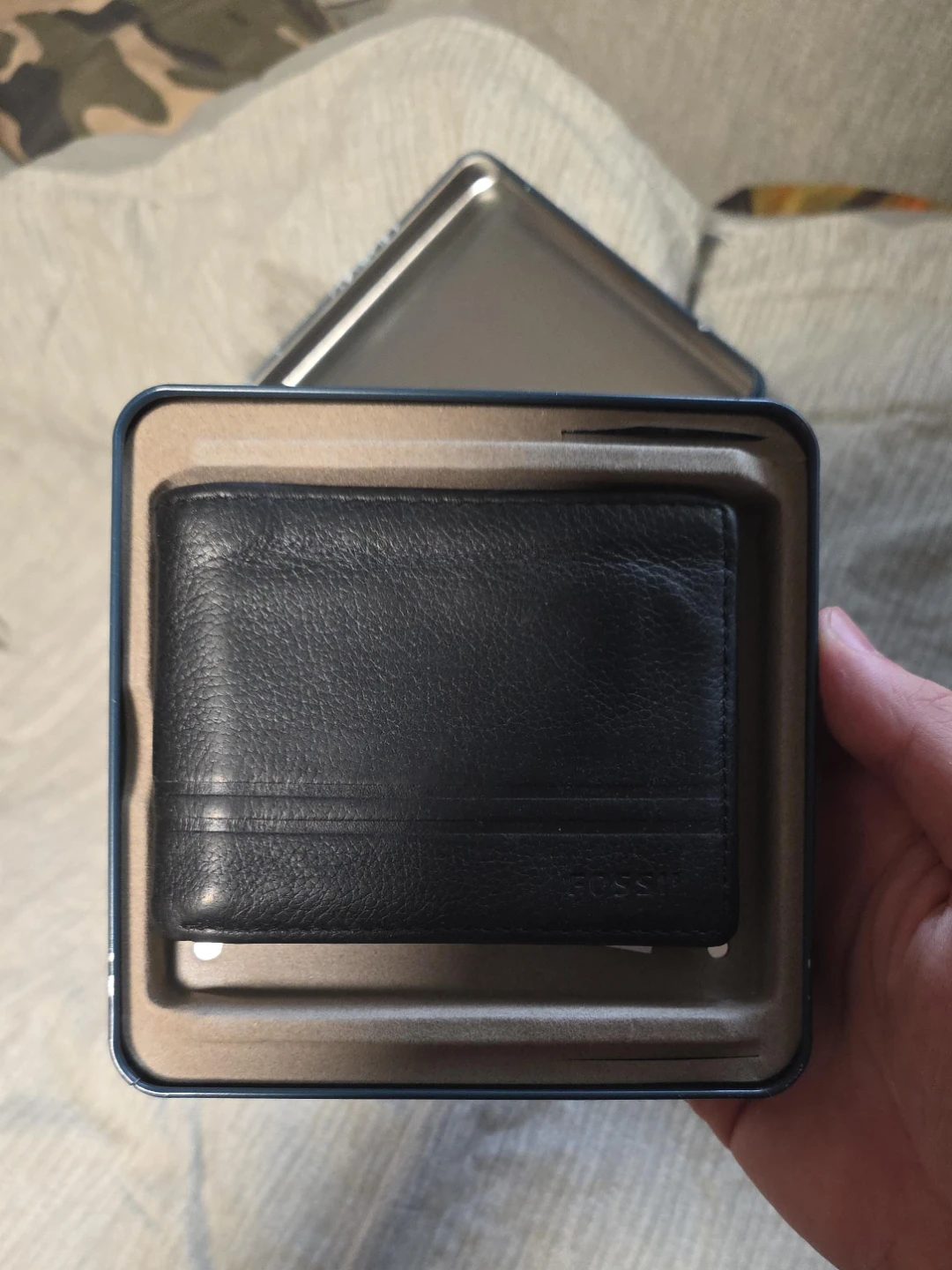 Fossil Black Leather Wallet with Box