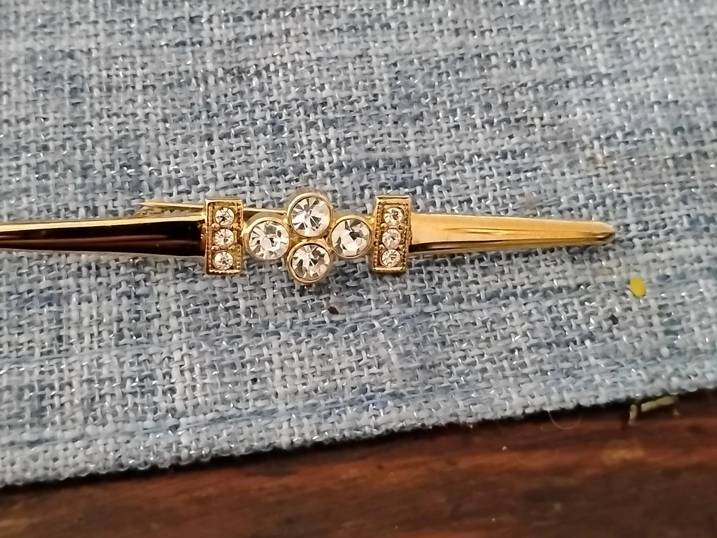 Gold-tone Hair Clip with Rhinestones