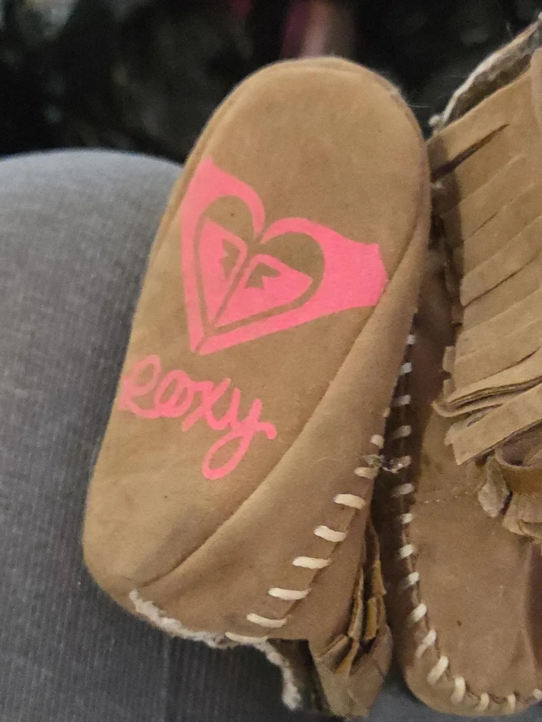 Roxy Brown Baby Moccasins