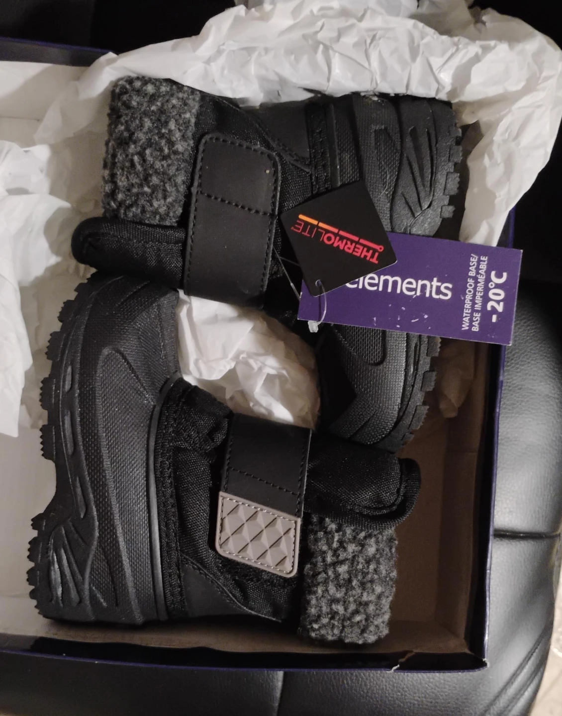 Elements toddlers' Black Winter Boots - Size 6 (New)