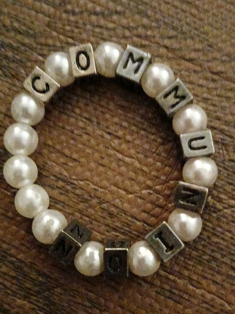 Custom 'COMMUNION' Beaded Bracelet