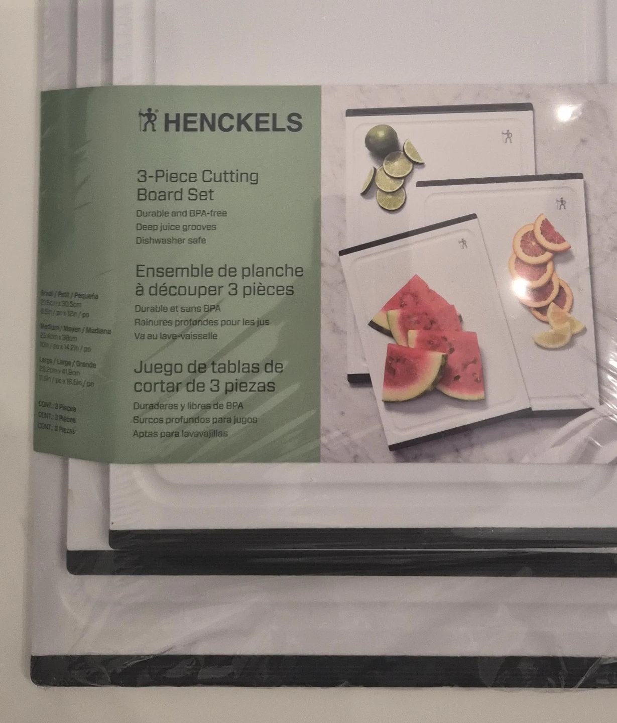 Henckels 3-Piece Cutting Board Set - New