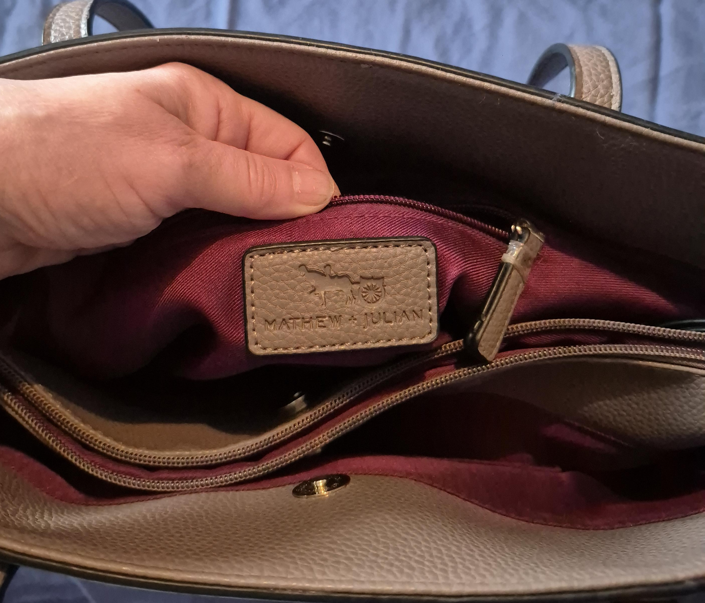 Mathew & Julian Beige Tote Bag