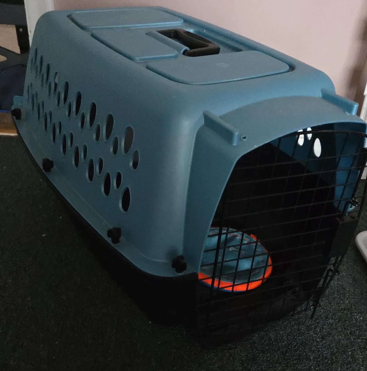 Pet Carrier - Blue & Black