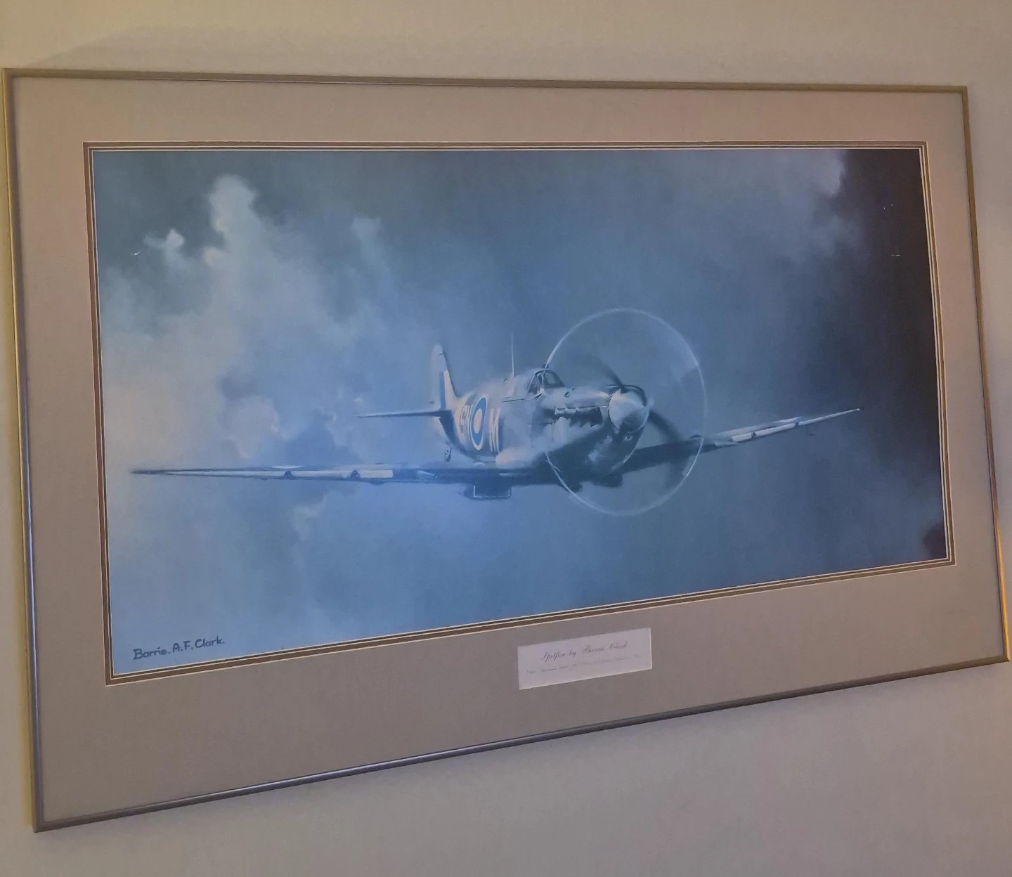 Framed Spitfire Print by Barrie A.F. Clark