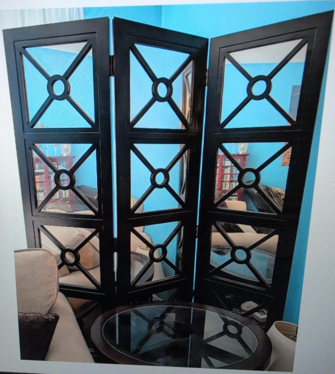 Raymore & Flannigan Black Folding Privacy Screen Room Divider