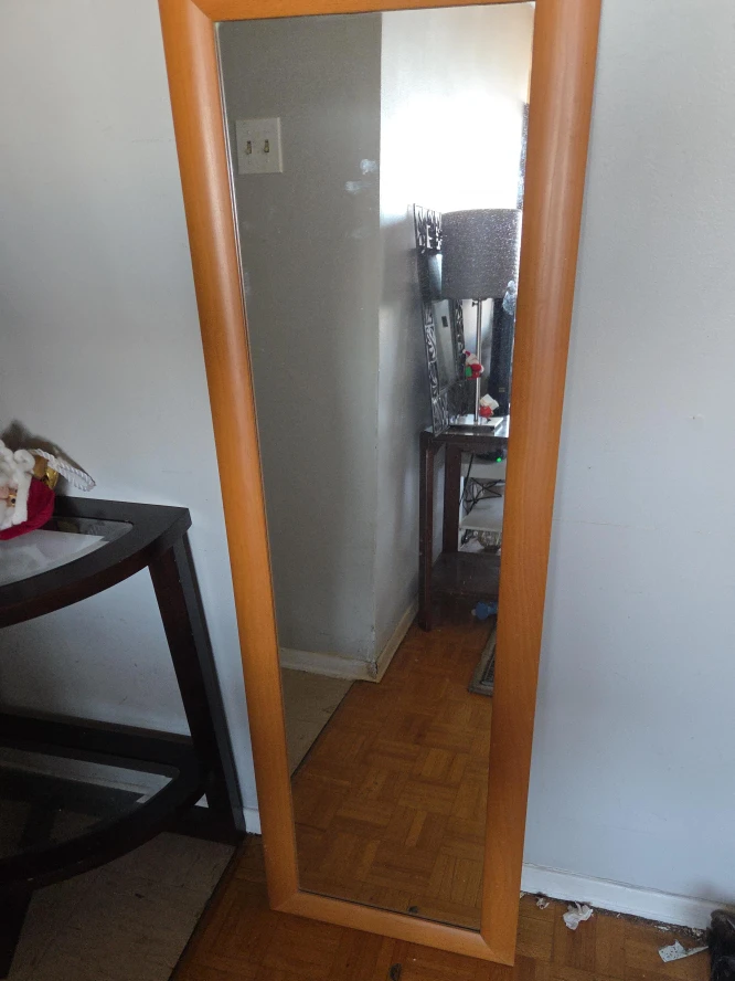 Full Length Mirror with Wood Frame