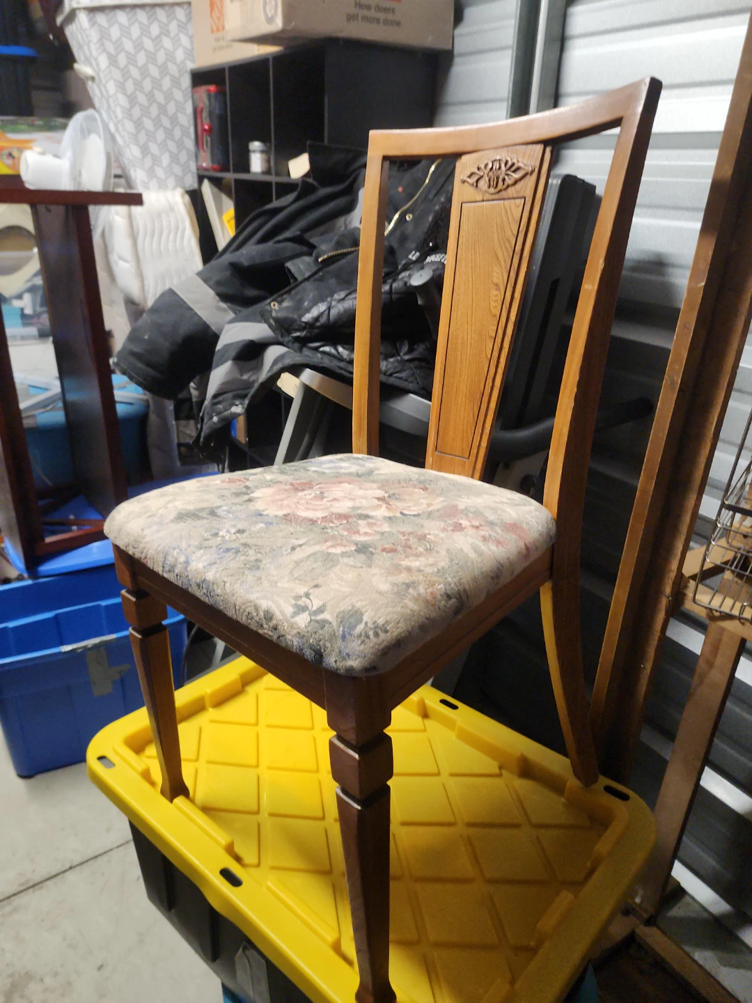 6 Floral Upholstered Wooden Dining Chair