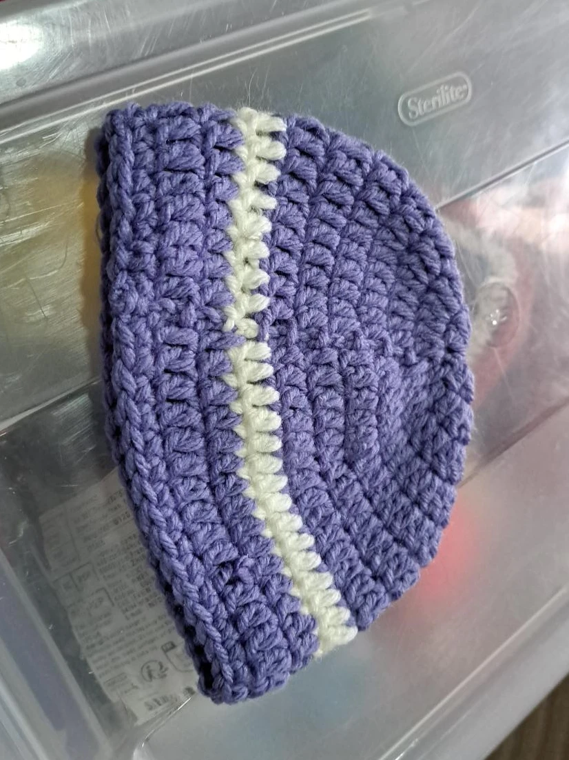 Handmade Purple Crocheted Beanie