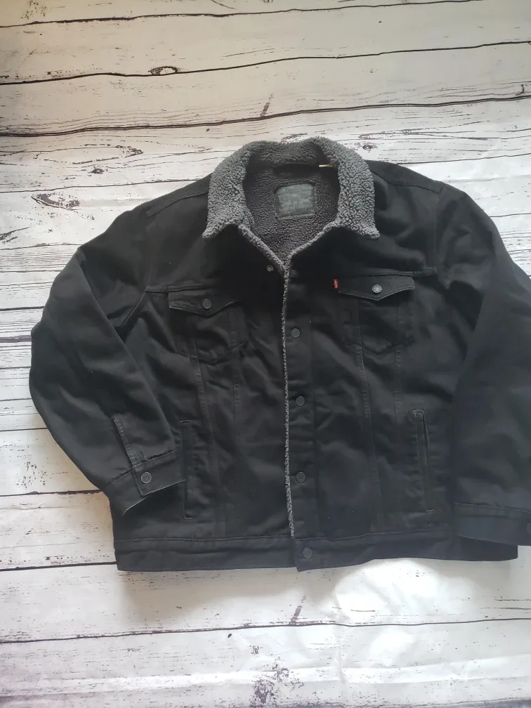 Levi's Black Sherpa Trucker Jacket XXL