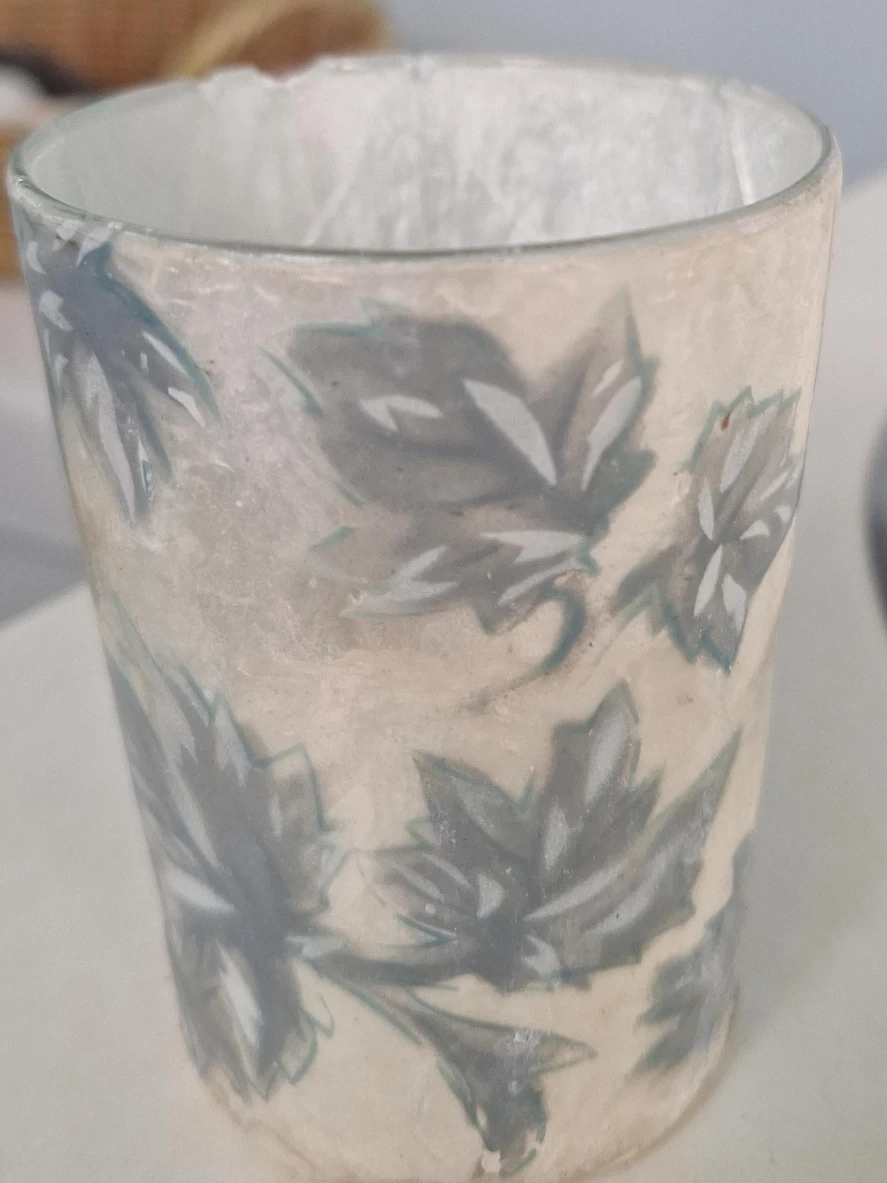 Floral Design Glass Cup