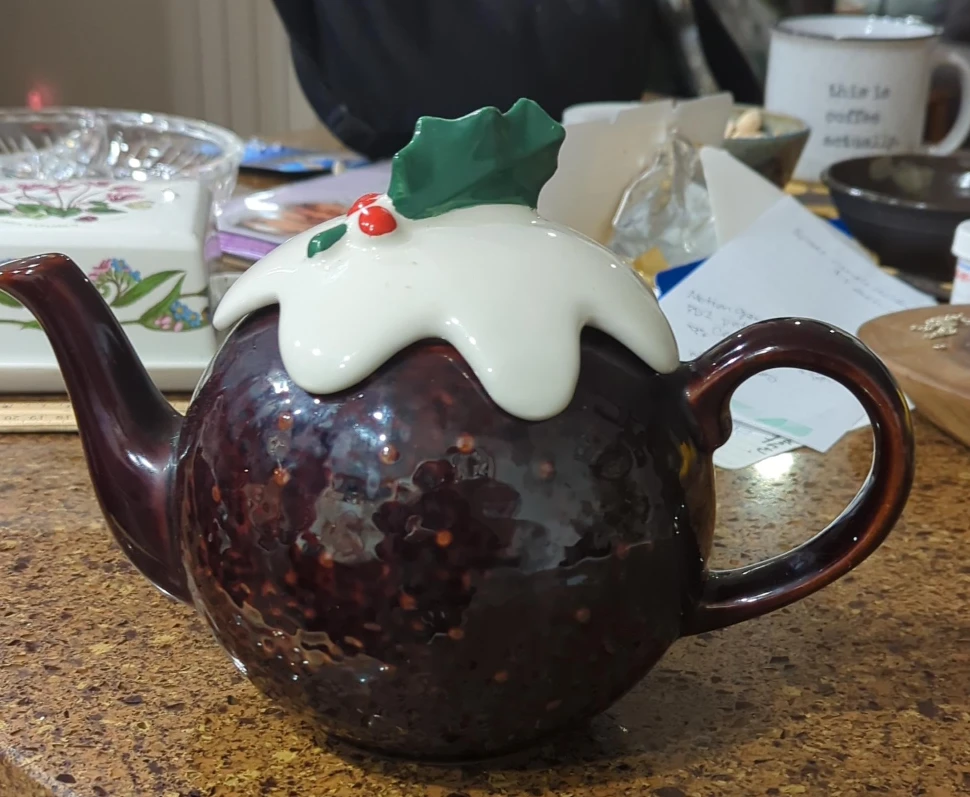 Vintage Christmas Pudding Teapot