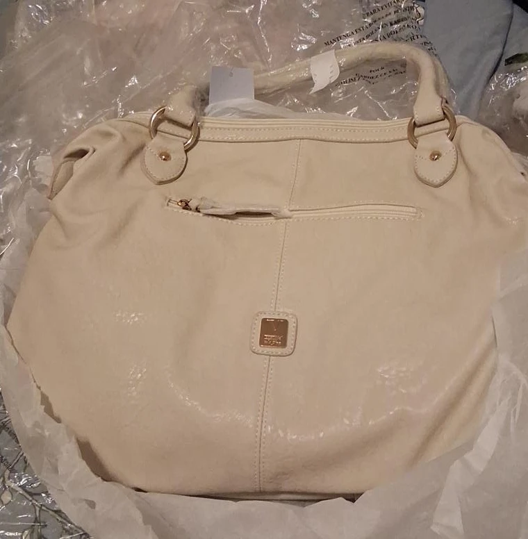 Liz Claiborne Cream Satchel Bag