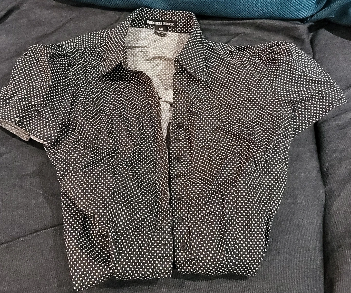 Beechers Brook Black Polka Dot Blouse - Size M