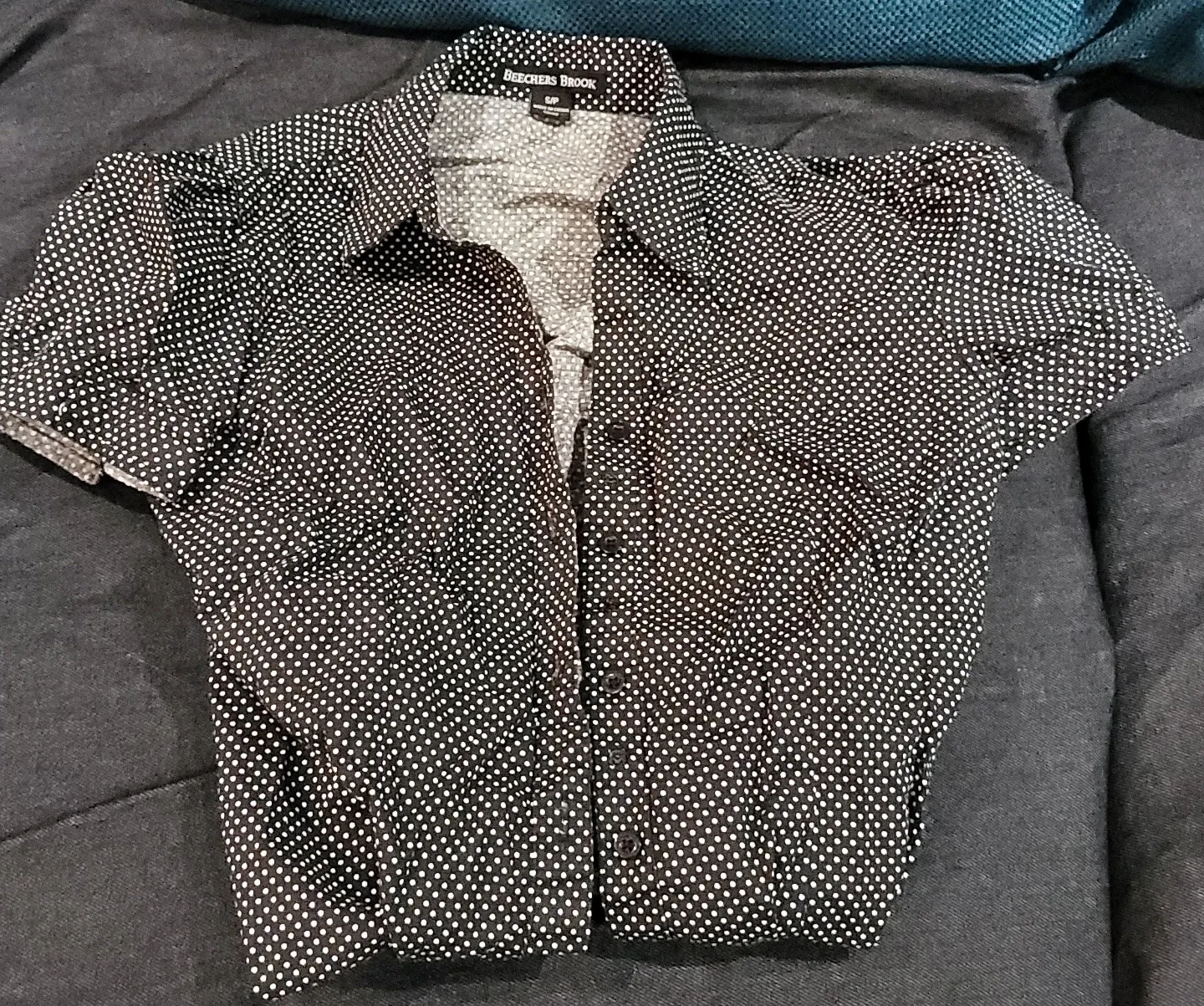 Beechers Brook Black Polka Dot Blouse - Size M