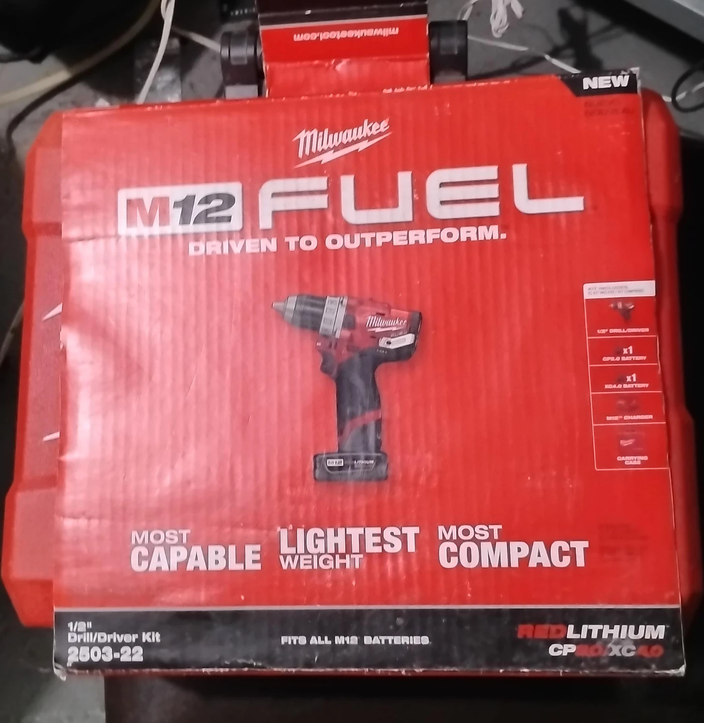 New Milwaukee M12 FUEL 1/2" Drill/Driver Kit 2503-22