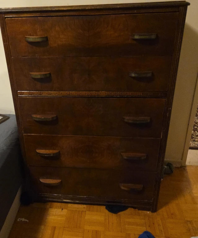 Vintage Wooden 6-Drawer Dresser