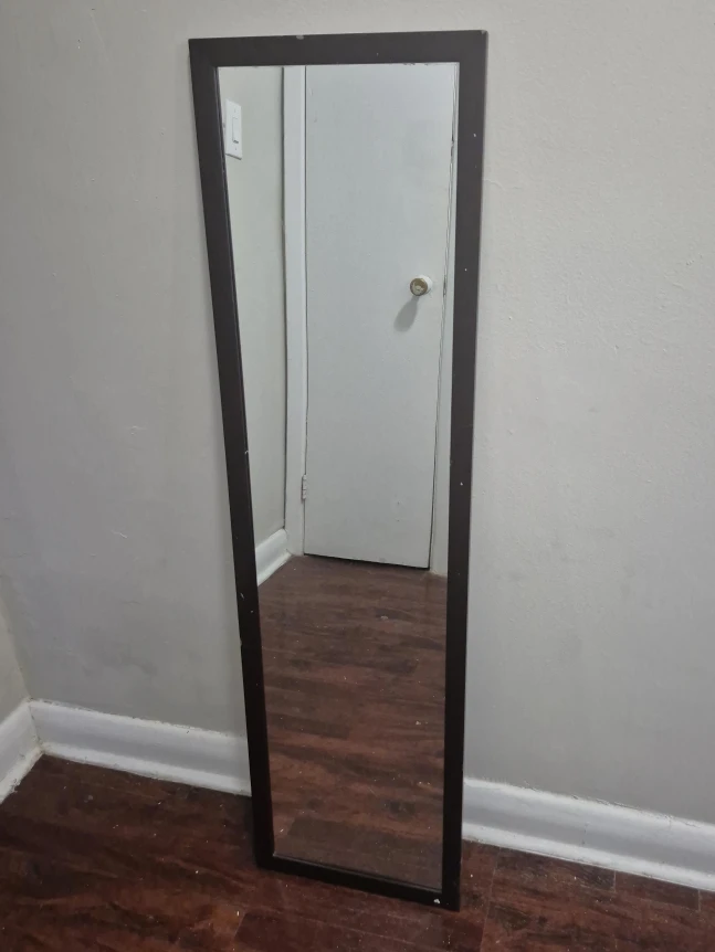 Full Length Brown Framed Mirror