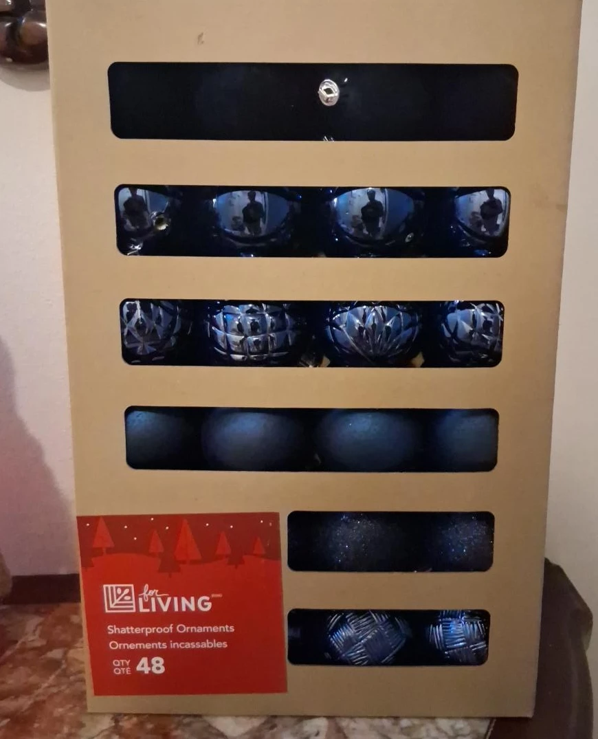 For Living Shatterproof Blue Ornaments - 48 pack