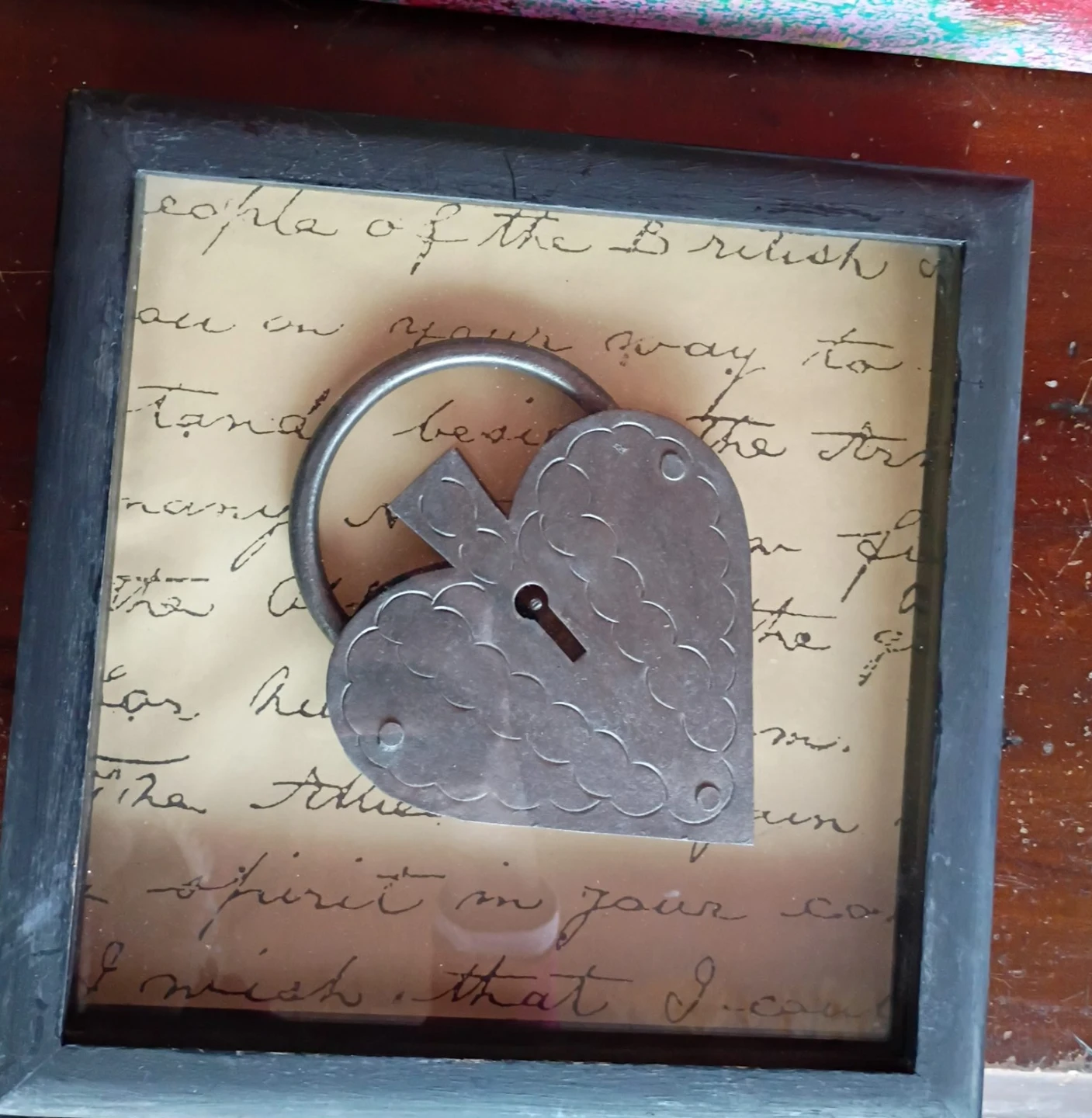 Framed Heart Lock Art