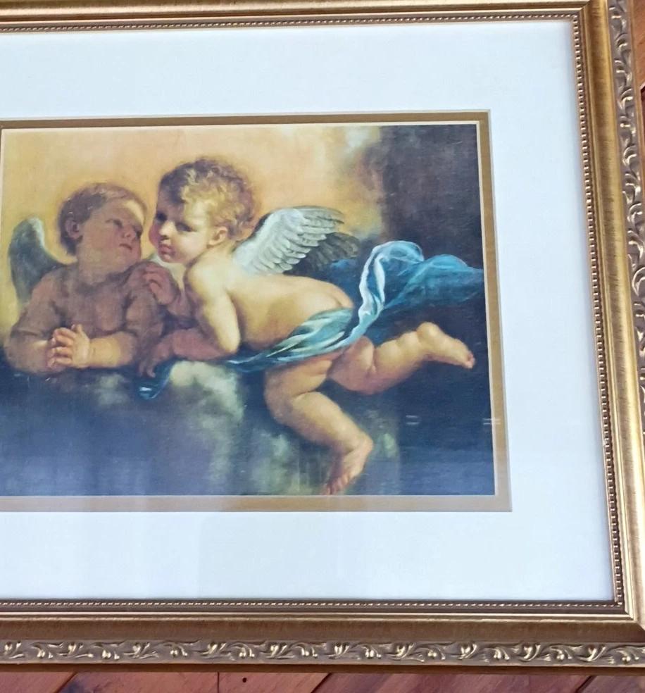 Framed cherub art