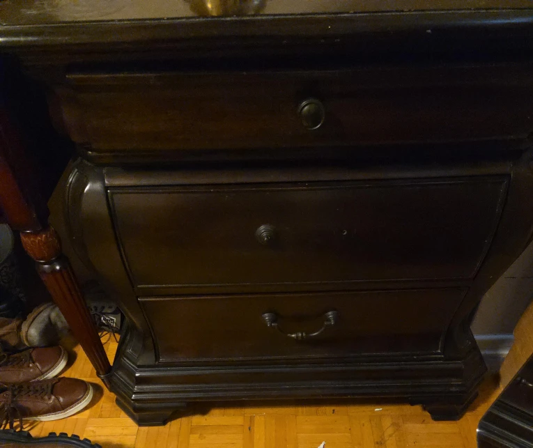 Dark Brown Wood Nightstand