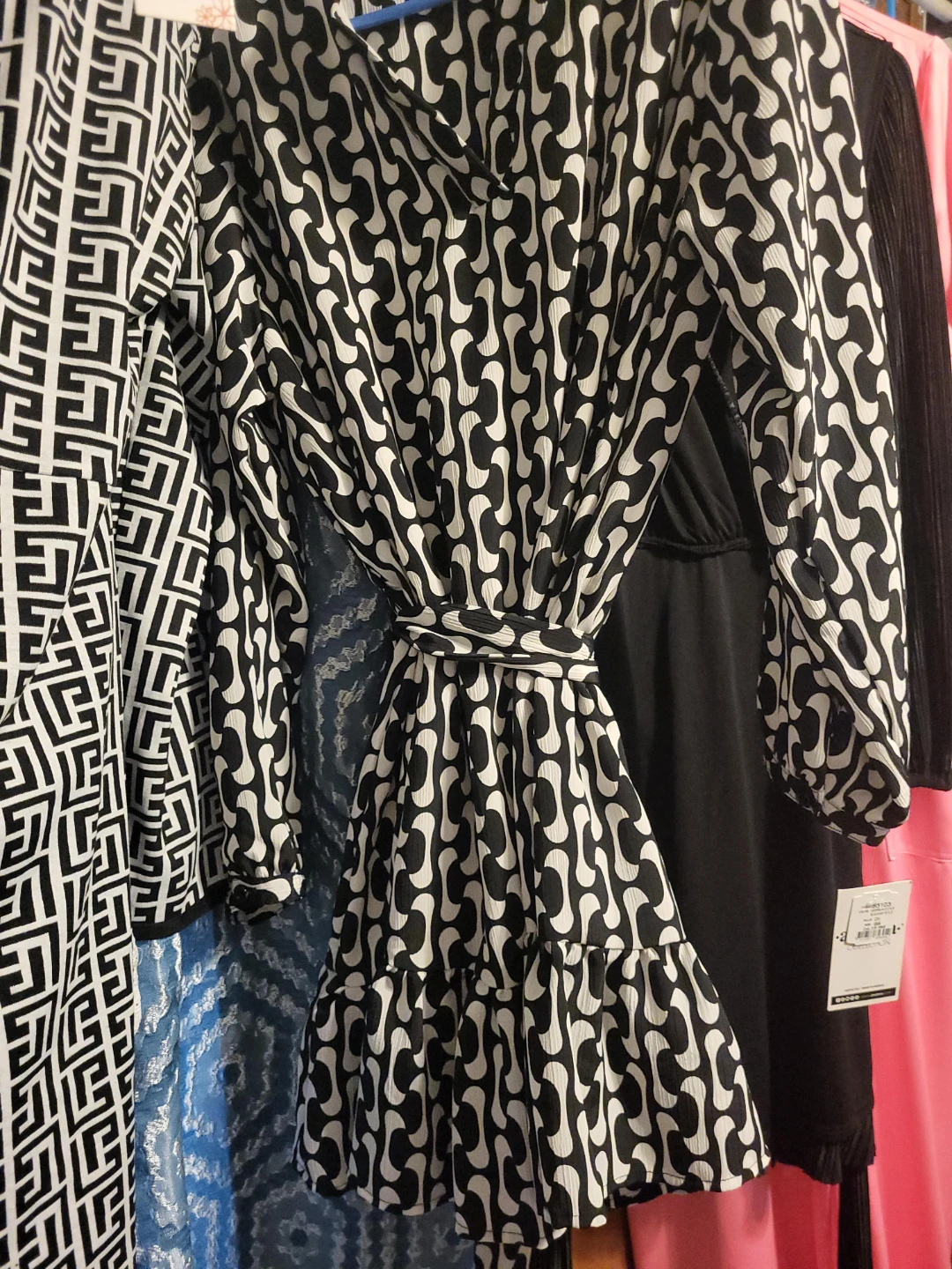 Black and White Patterned Dress
