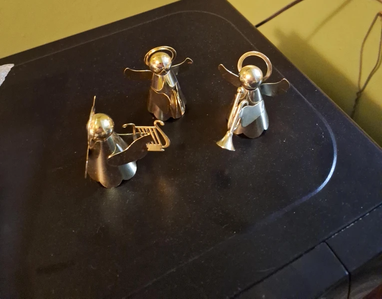 Set of 3 Gold Angel Figurines