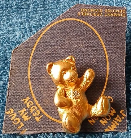 Gold Teddy Bear Pin