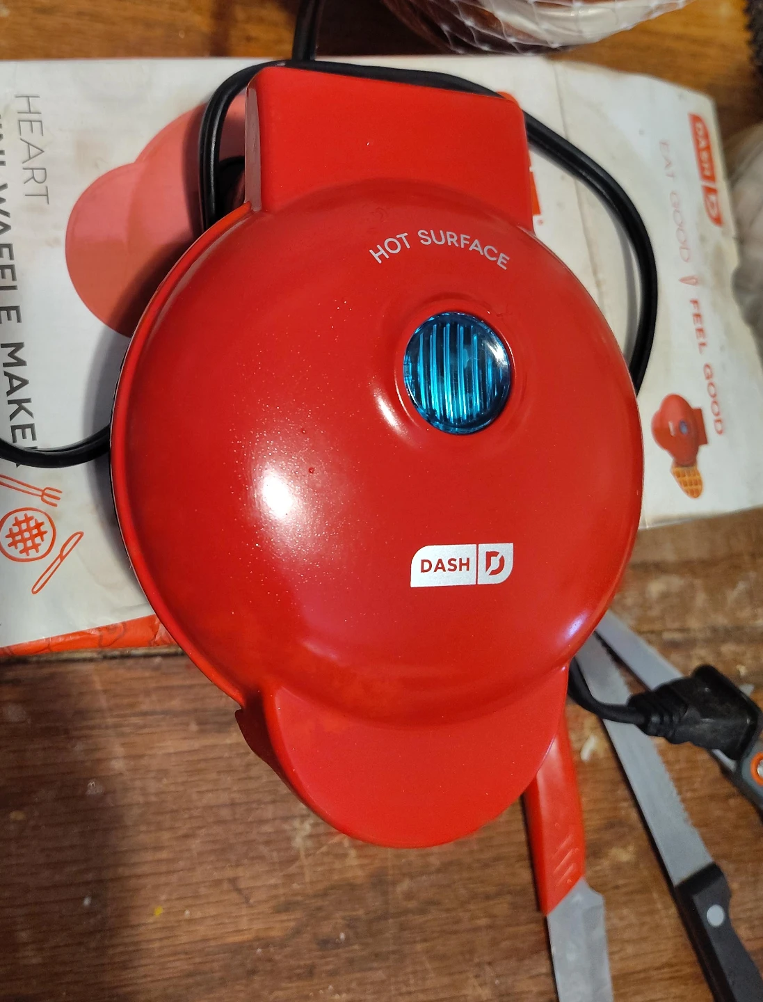 Dash Mini Heart Waffle Maker - Red