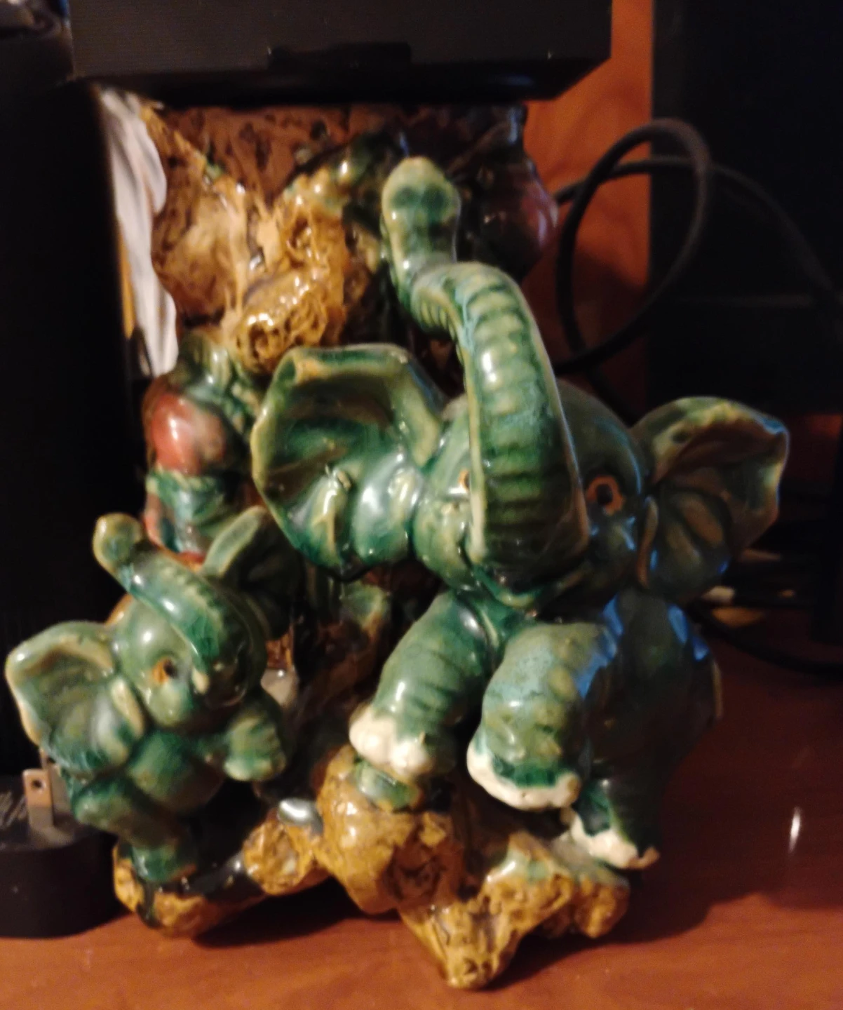 Elephant Family Ceramic Figurine