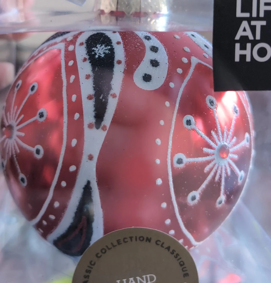 Life At Home Hand Painted Glass Ornament