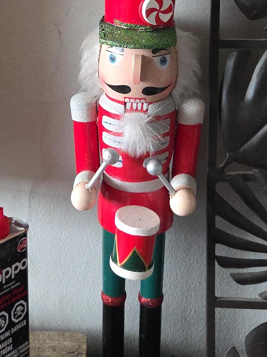 Vintage Wooden Nutcracker Drummer
