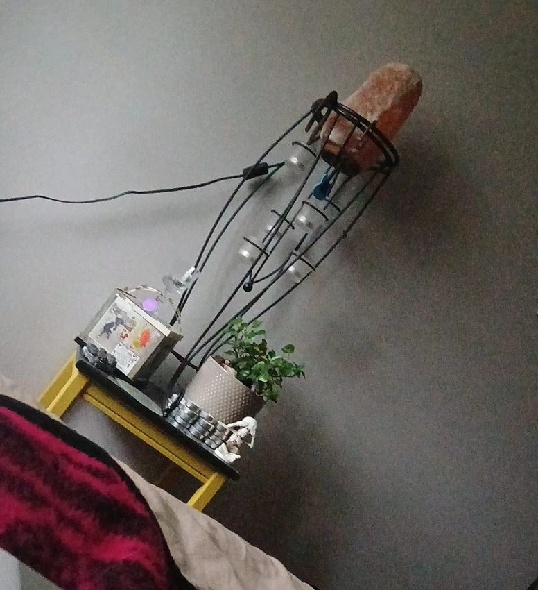 Himalayan Salt Lamp with Metal Frame