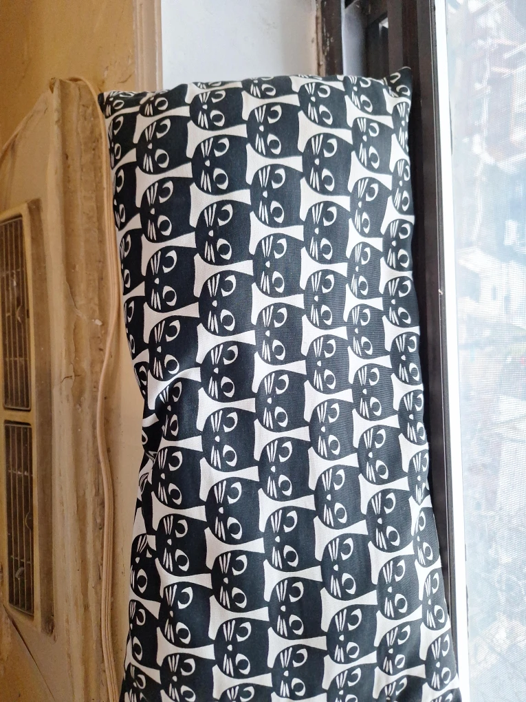 Black & White Cat Print Pillow