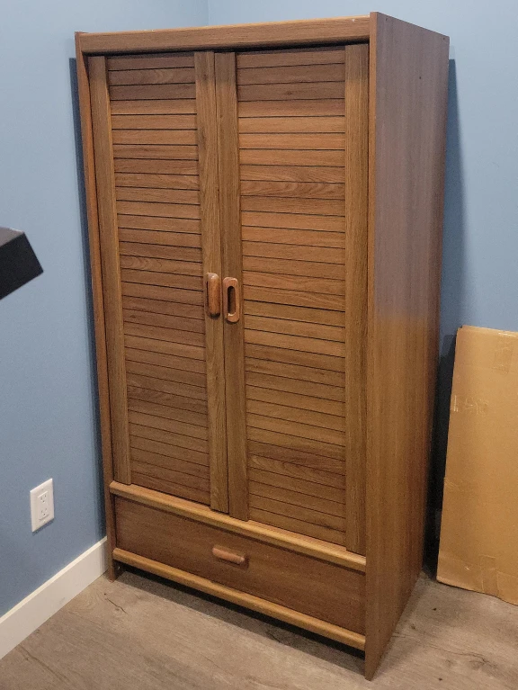 Wooden Armoire with Sliding Doors