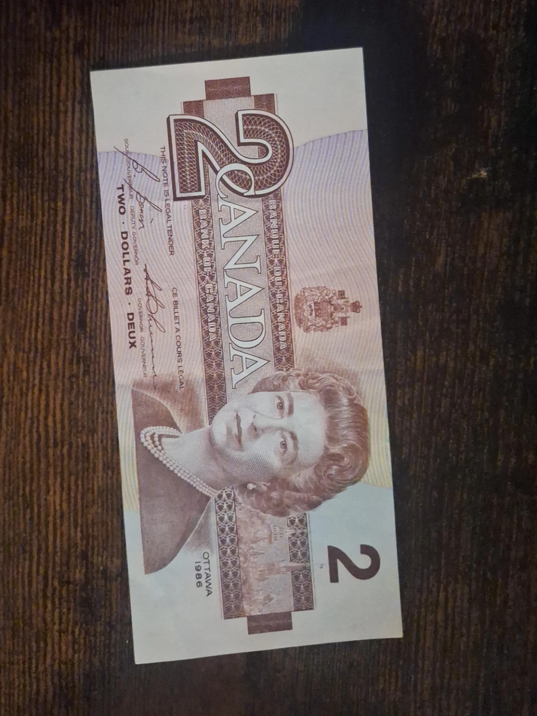 Canadian $2 Bill - 1986
