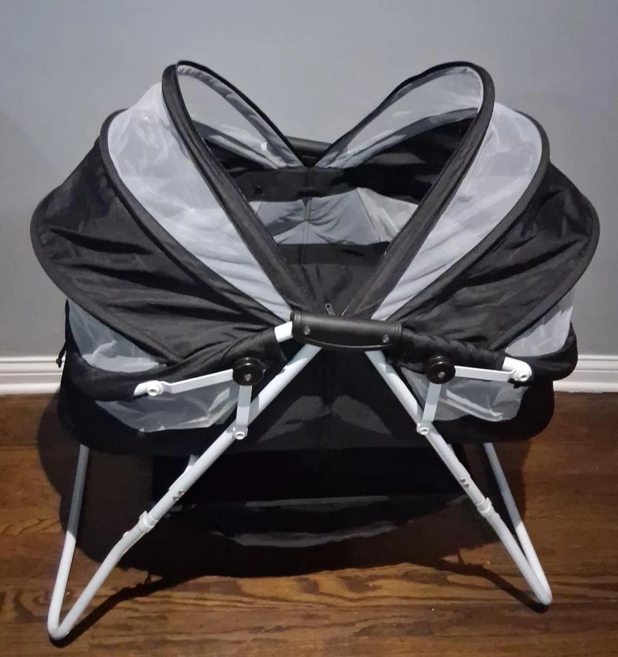 Portable Bassinet - Black and Gray
