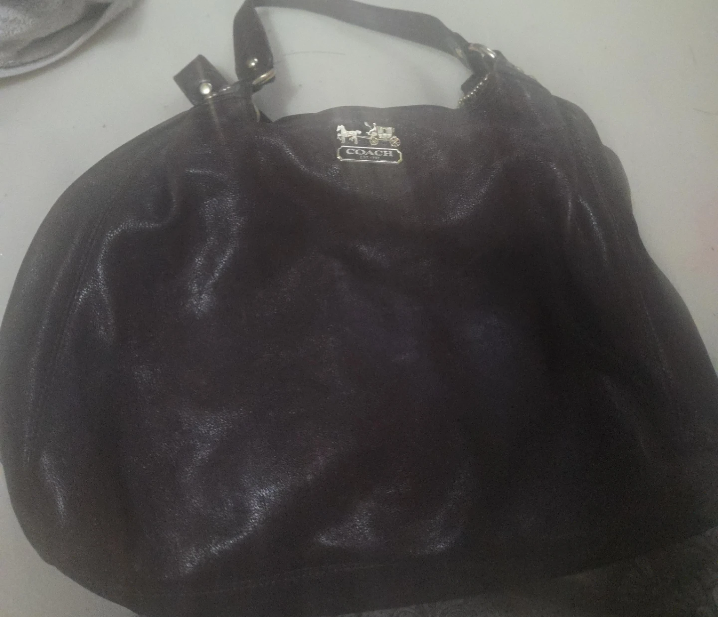 Coach Black Leather Hobo Bag