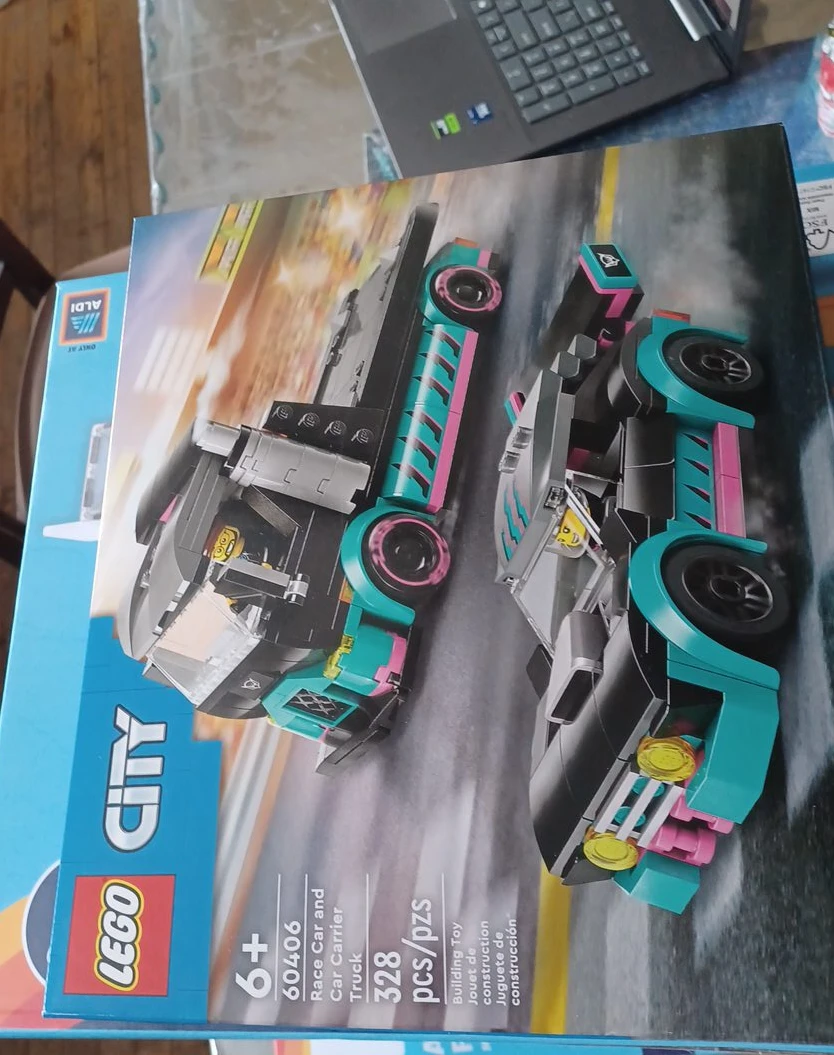 New LEGO City 60406 Race Car and Car Carrier Truck