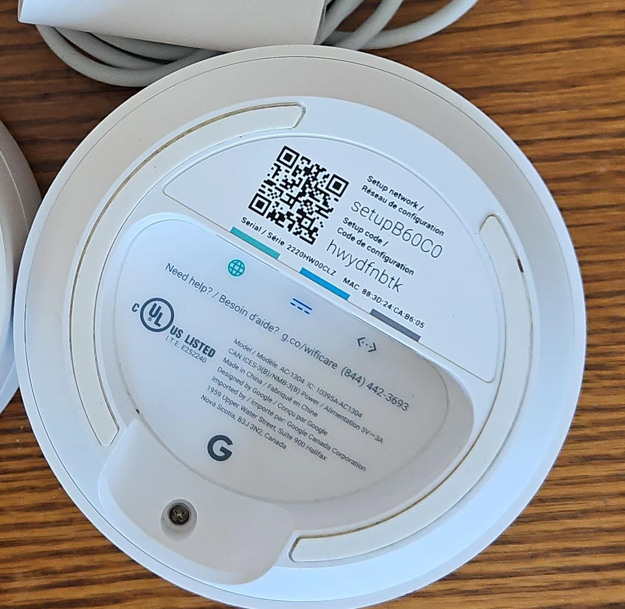 Google Wifi AC-1304 Router