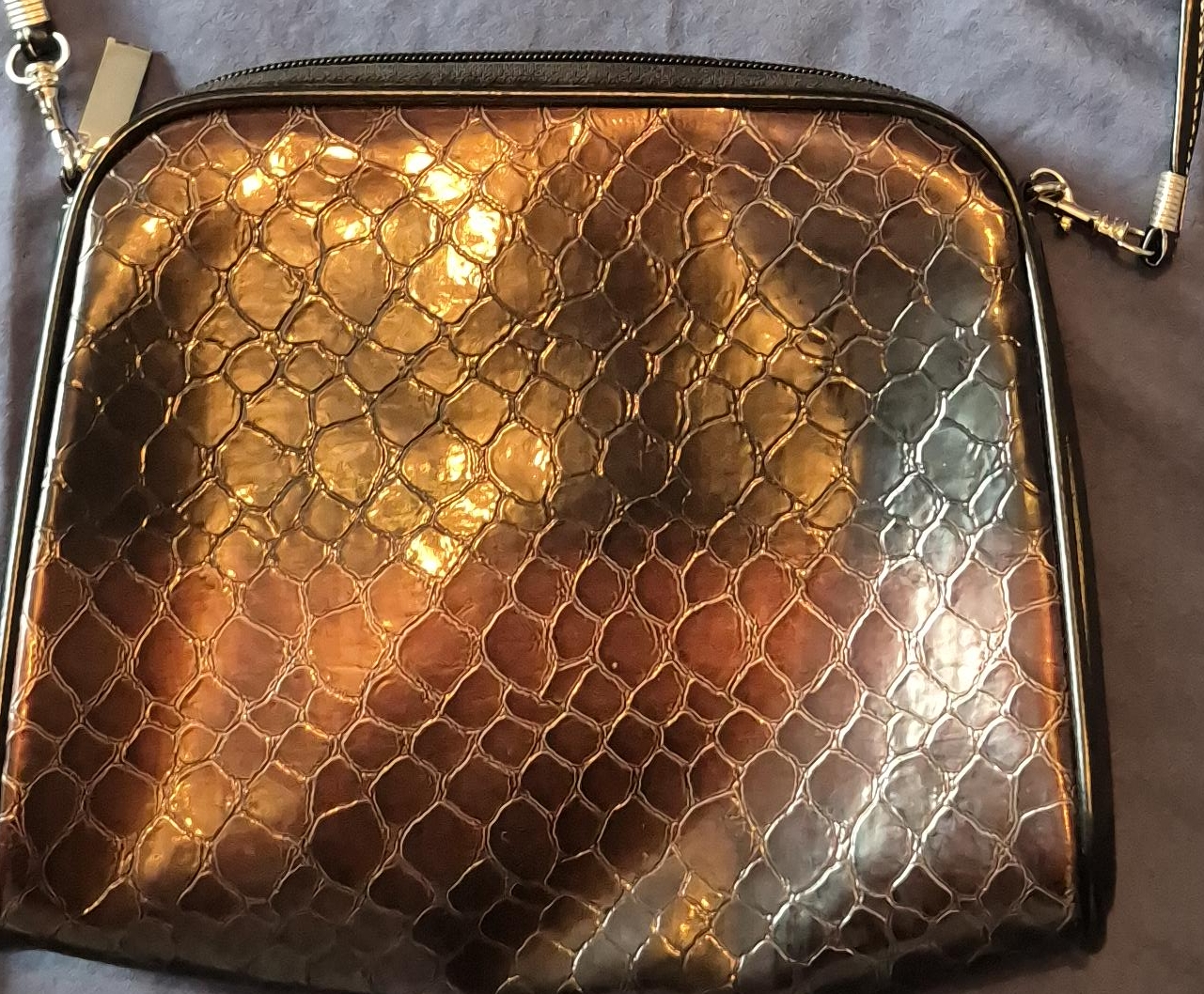 Vintage Snakeskin-Style Crossbody Bag